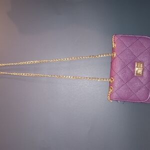 Purple Quilted Chain Shoulder Bag